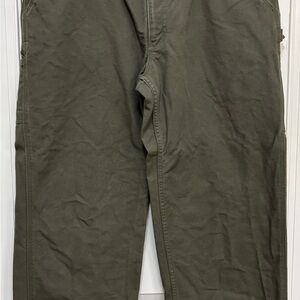 Men Carhartt Olive Carpenter Jeans 40 X 32 Relaxed Fit Work Pants  Style 100135